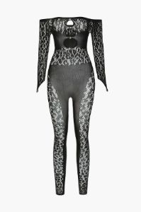 Off Shoulder Cut Out Lace Jumpsuit sold by Micas