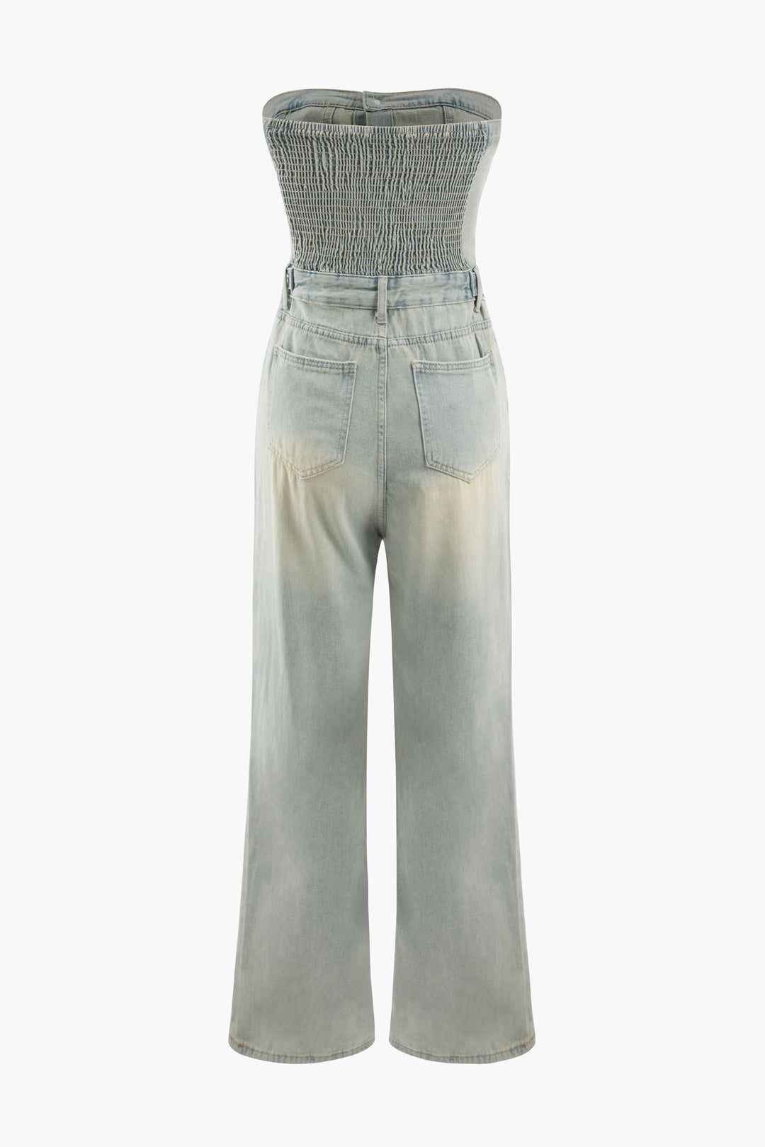 Faded Destroyed Denim Strapless Jumpsuit sold by Micas product image thumbnail 2