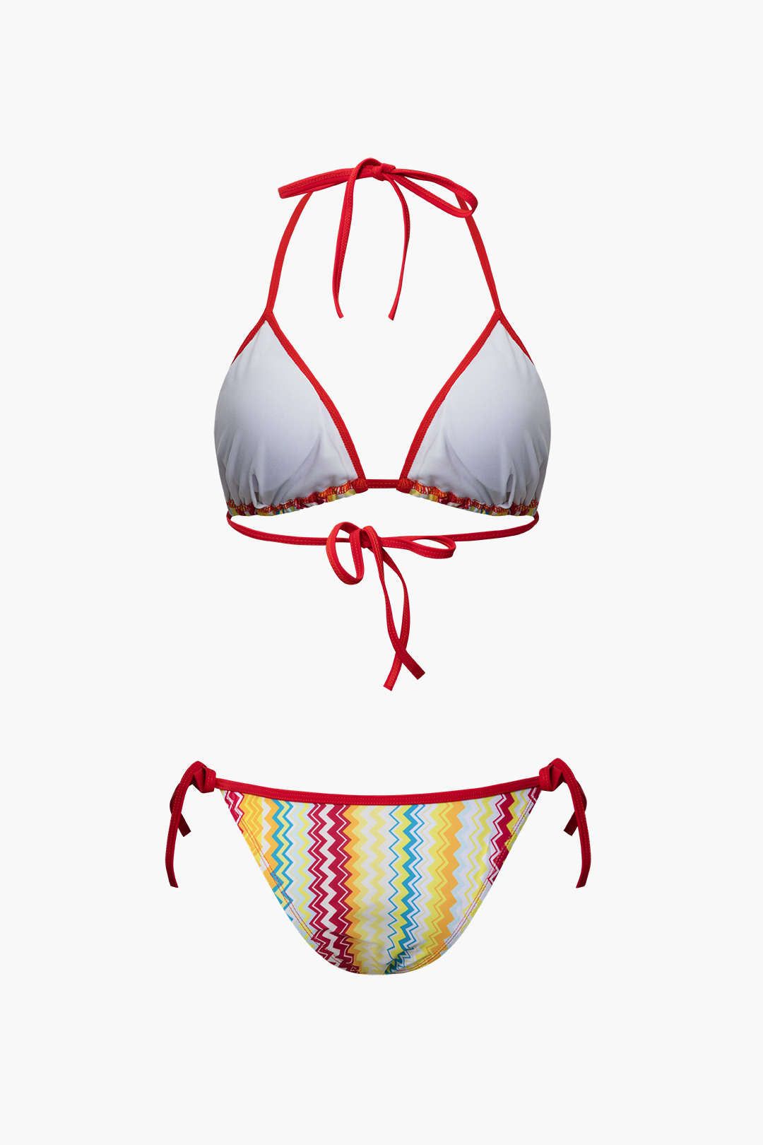 Rainbow Zig Zag Print Tie Triangle Bikini Set sold by Micas product image thumbnail 2