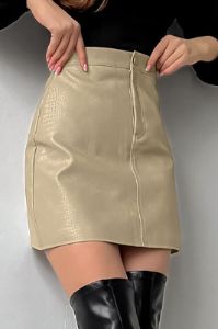 Faux Leather Mini Skirt sold by Micas