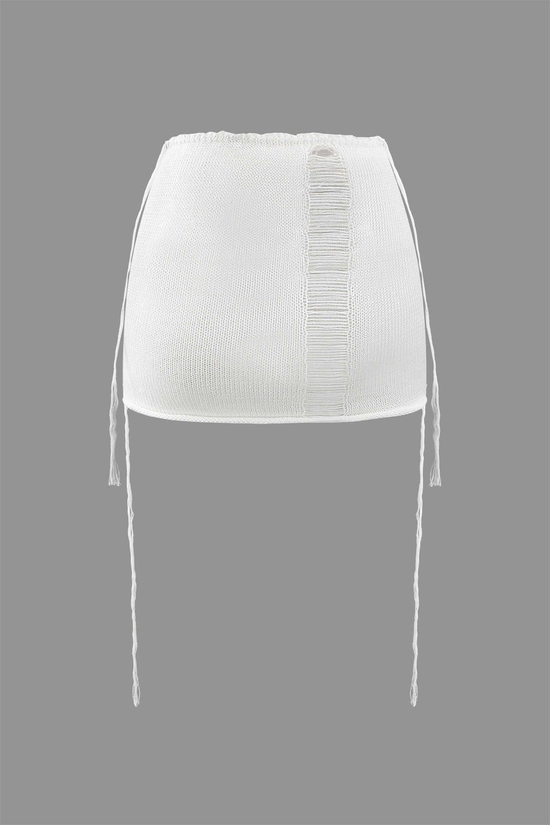 Laddered Knit Hooded Tank Top And Mini Skirt Set sold by Micas product image thumbnail 5