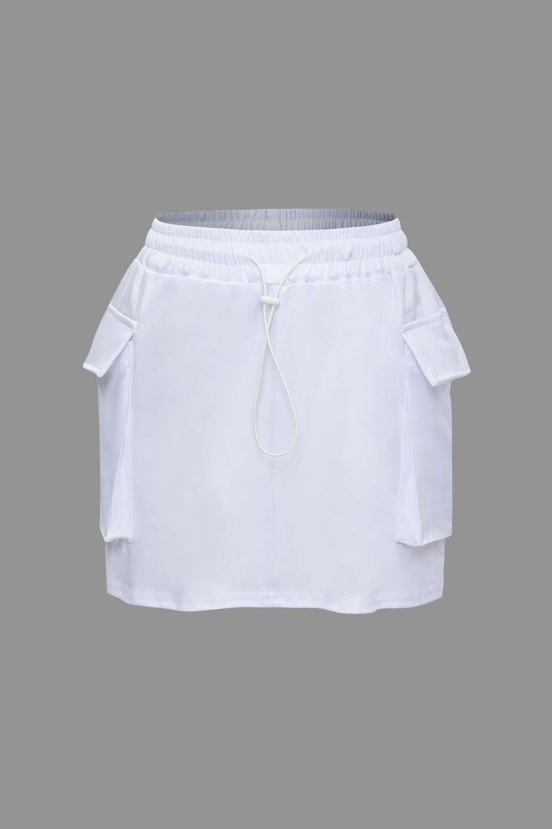 Flap Pocket Tie Back Crop Shirt And Elastic Waist Cargo Mini Skirt Set sold by Micas product image thumbnail 4