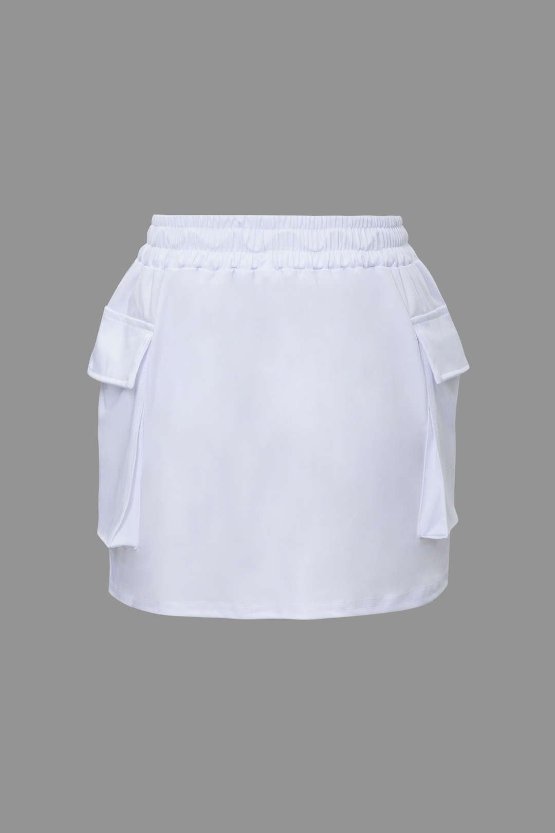 Flap Pocket Tie Back Crop Shirt And Elastic Waist Cargo Mini Skirt Set sold by Micas product image thumbnail 5