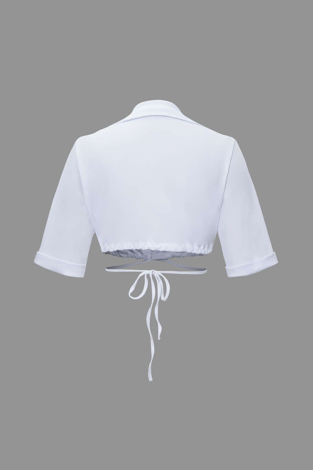 Flap Pocket Tie Back Crop Shirt And Elastic Waist Cargo Mini Skirt Set sold by Micas product image thumbnail 3