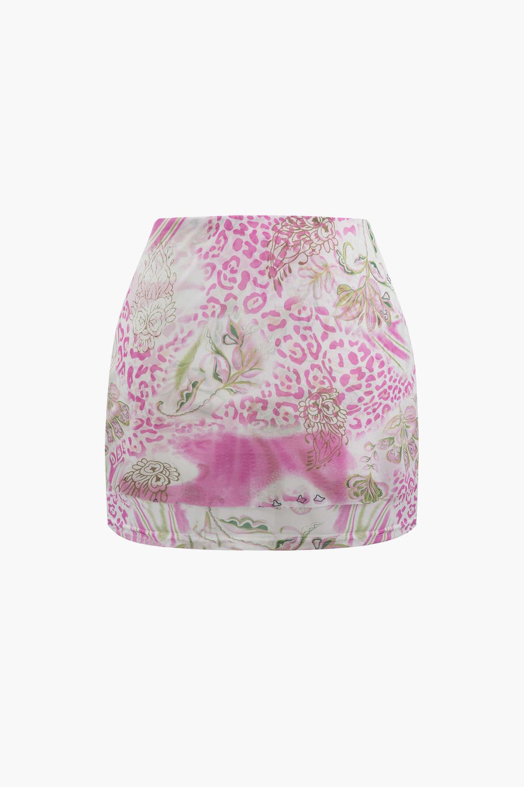 Floral Print Neck Scarf Tube Top And Mini Skirt Set sold by Micas product image thumbnail 5