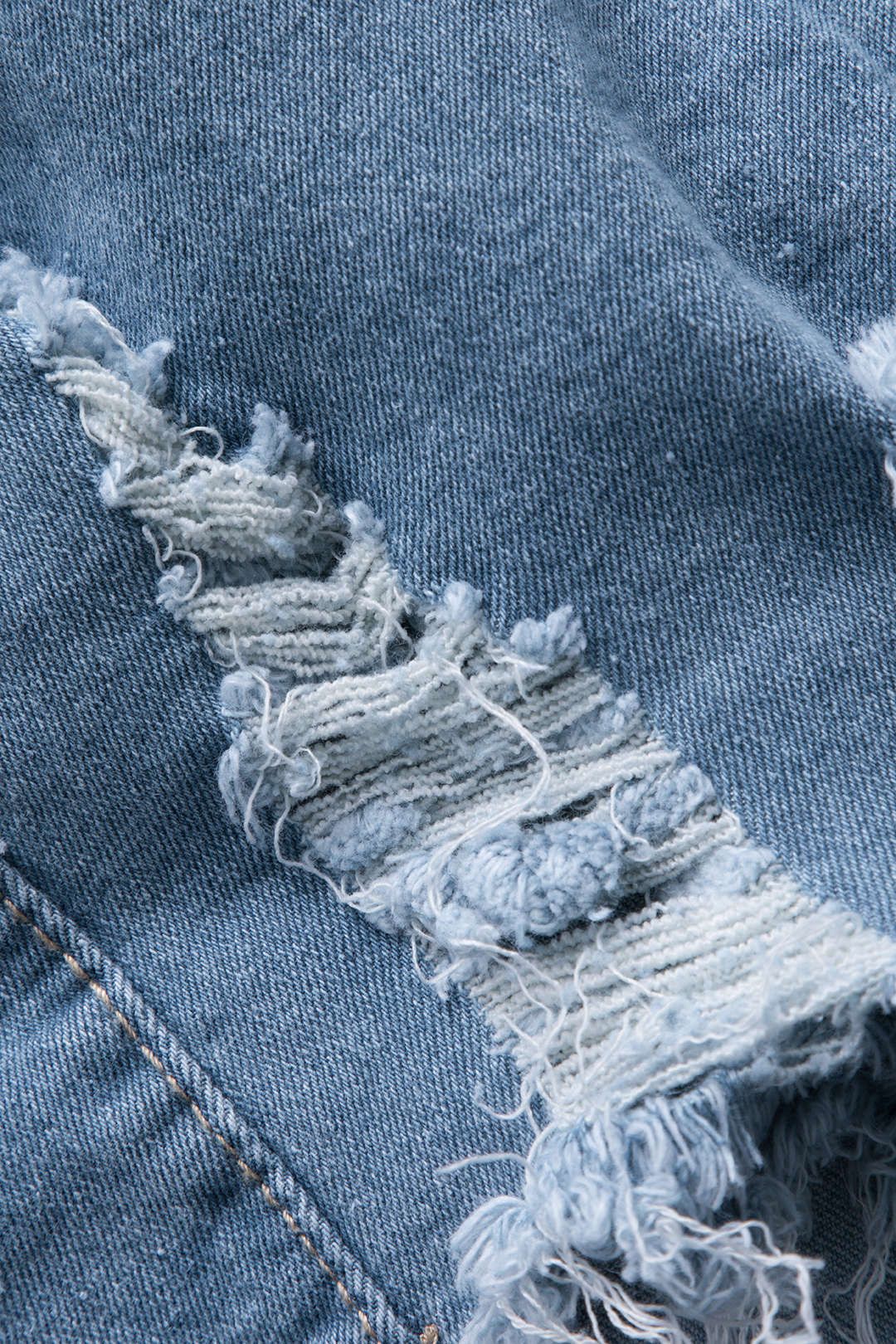 Asymmetric Distressed Frayed Denim Skirt sold by Micas product image thumbnail 3