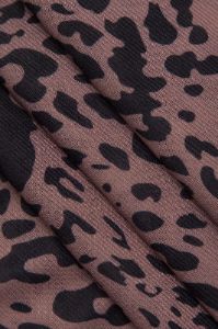 Leopard Print Lace Trim Mesh Halter Mini Dress sold by Micas