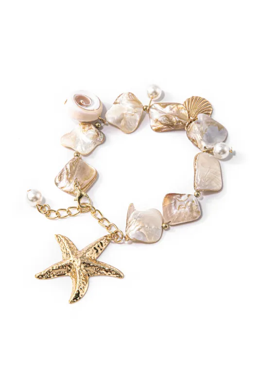Shell Starfish Charm Bracelet sold by Micas