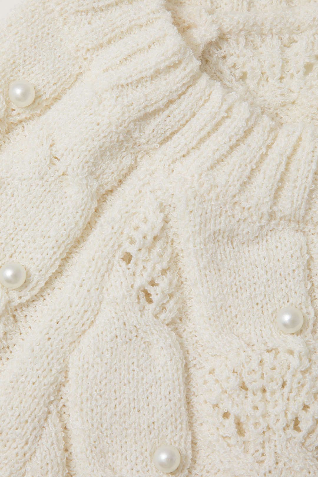 Pearl Embellished Open Knit Tie Back T-Shirt sold by Micas product image thumbnail 4