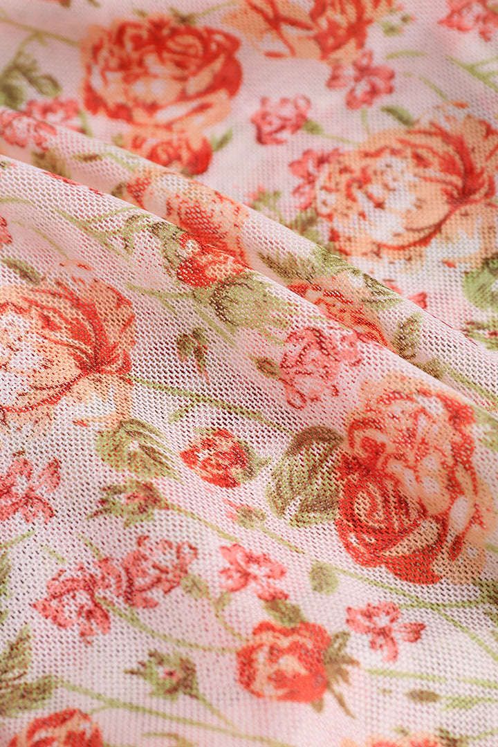 Floral Sheer Mesh Stand Neck Top sold by Micas product image thumbnail 4