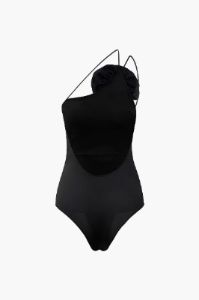Asymmetric Strap Rose Backless Bodysuit sold by Micas