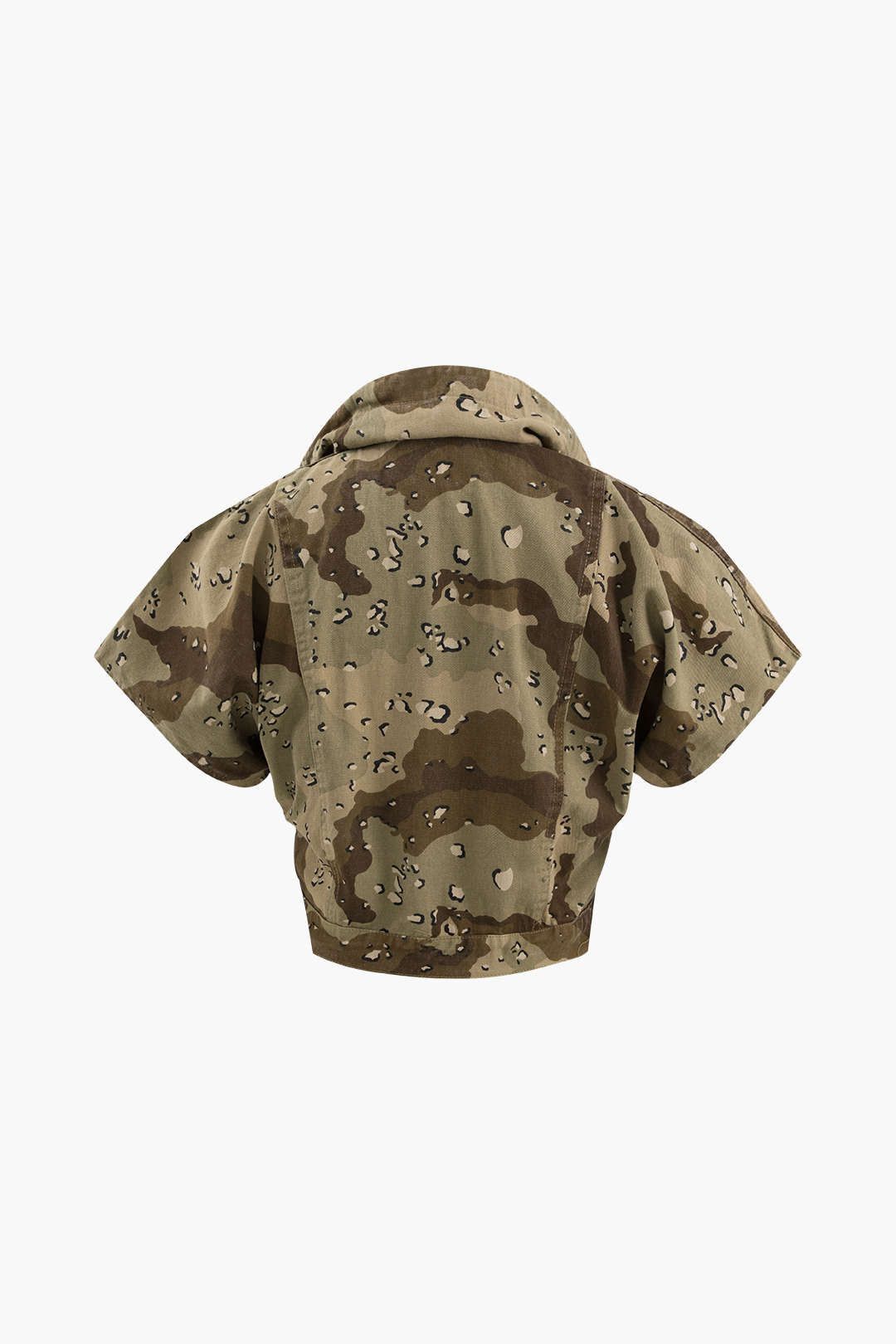 Camo Short Sleeve Crop Shirt And Slit Mini Skirt Set sold by Micas product image thumbnail 4