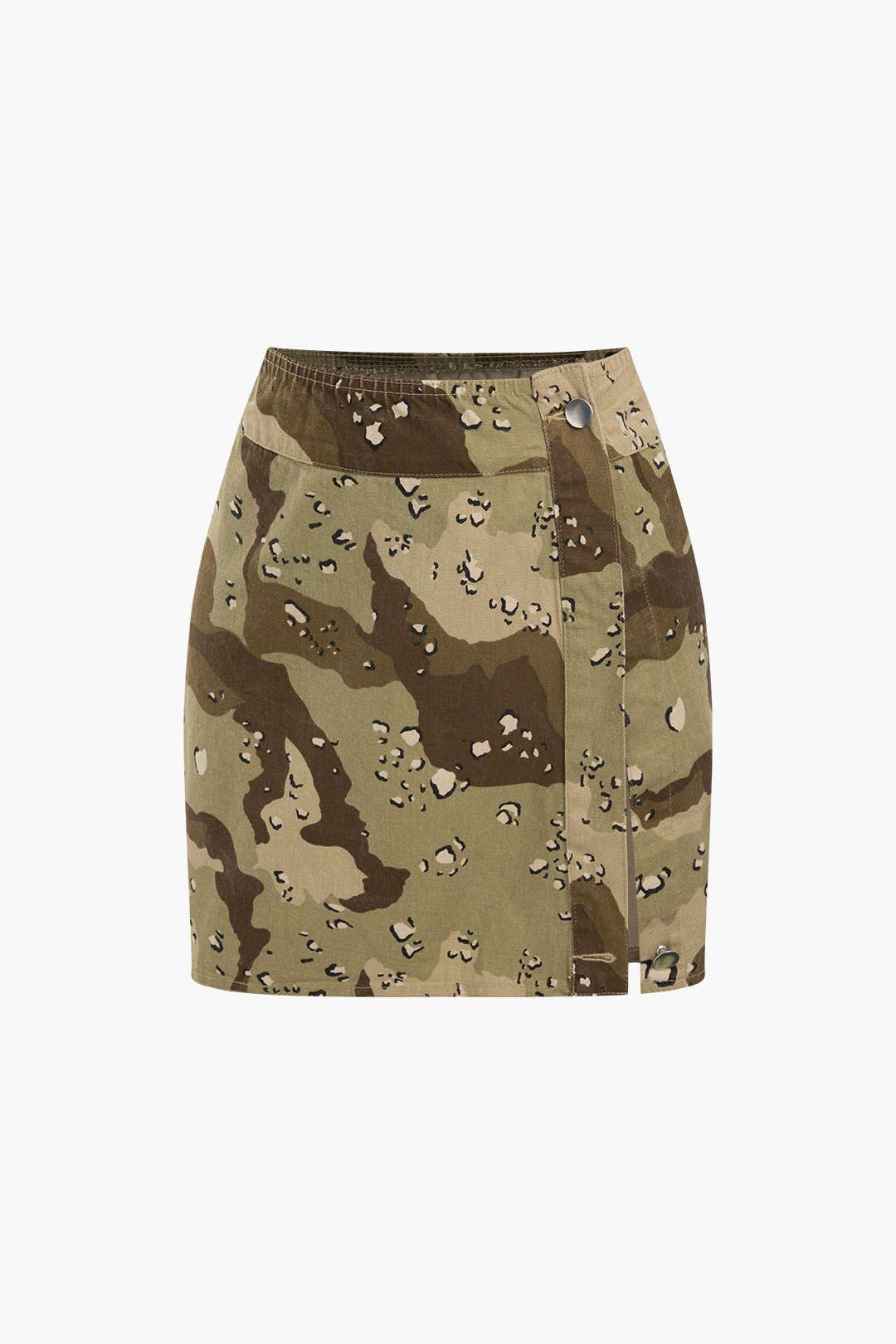 Camo Short Sleeve Crop Shirt And Slit Mini Skirt Set sold by Micas product image thumbnail 3