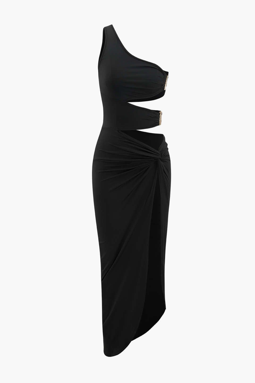 One Shoulder Cut Out Twisted Midi Dress sold by Micas