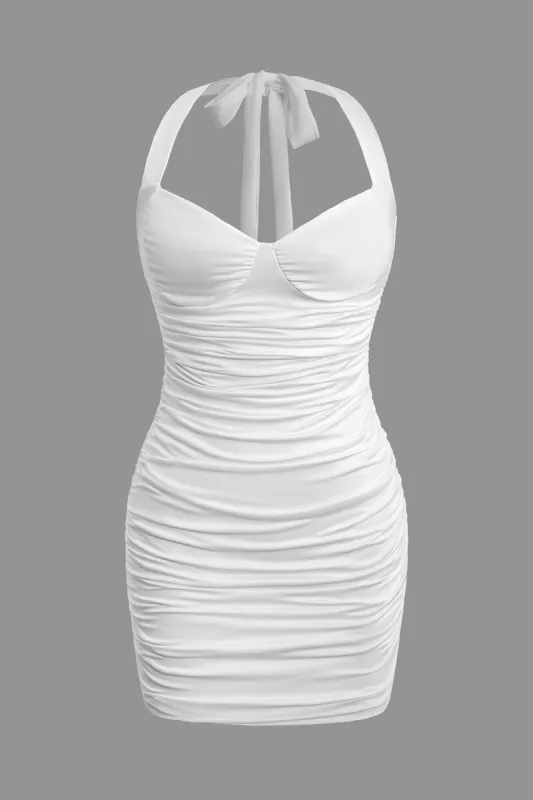 Halter Bustier Ruched Bodycon Mini Dress sold by Micas