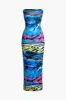 Abstract Print Strapless Maxi Dress sold by Micas