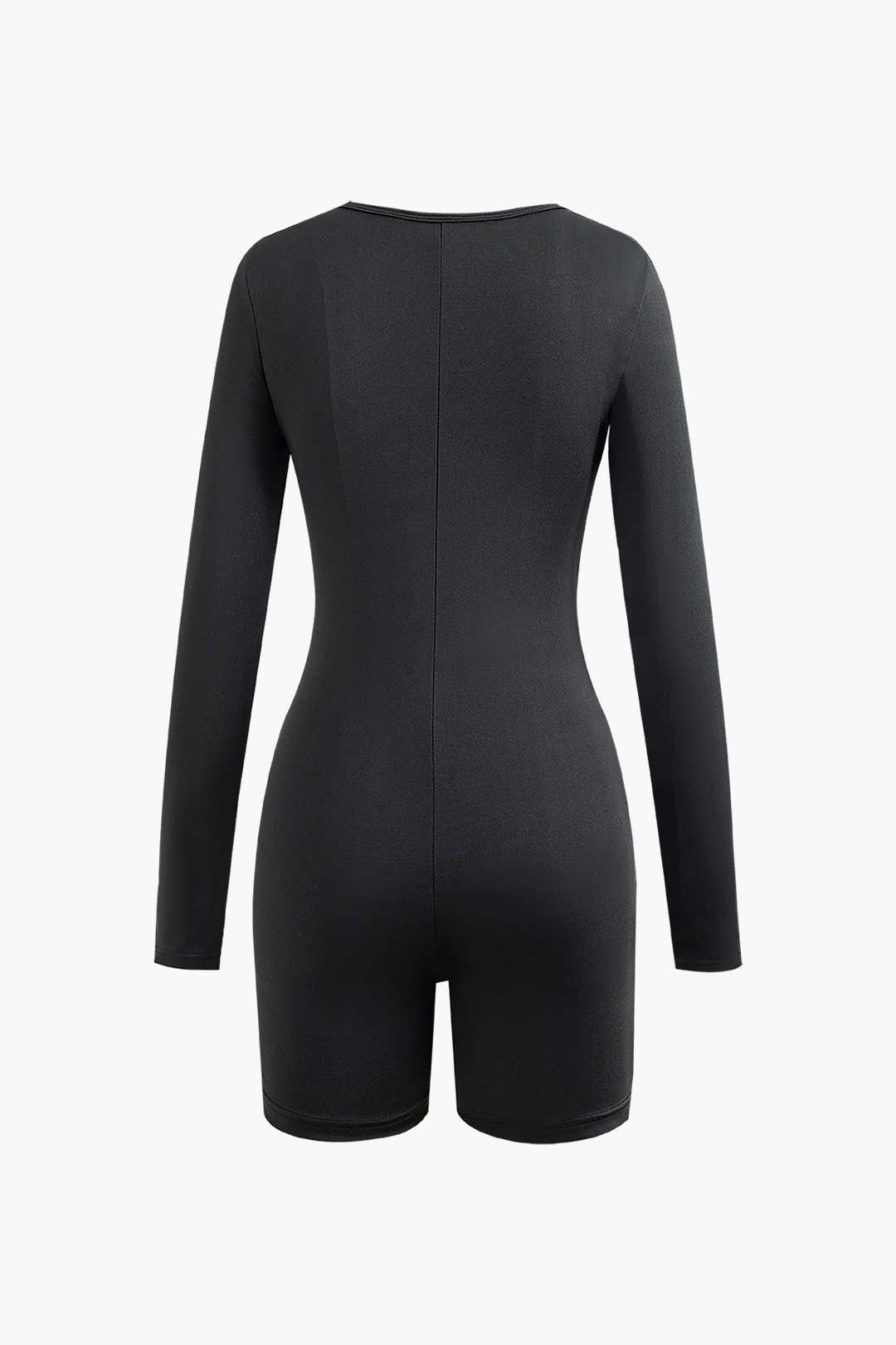 Solid Button Up Long Sleeve Romper sold by Micas product image thumbnail 3