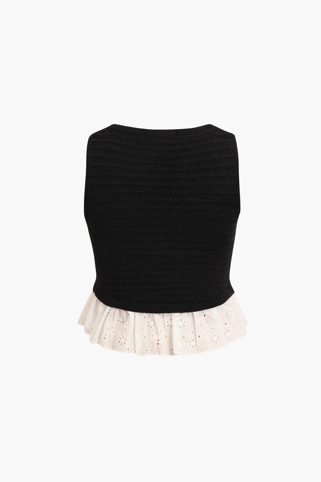 Contrast Peplum Hem Knit Sleeveless Top sold by Micas product image thumbnail 2