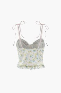 Floral Print Tie Strap Cami Top sold by Micas