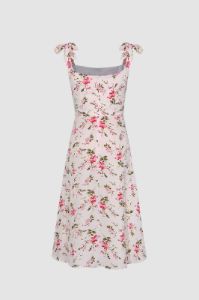 Floral Tie Strap Midi Dress sold by Micas