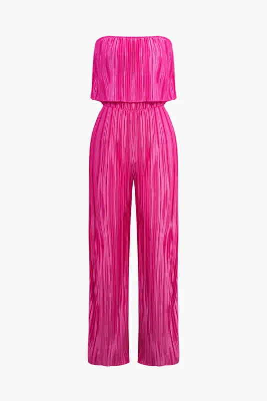 Plisse Wrap Off Shoulder Jumpsuit sold by Micas