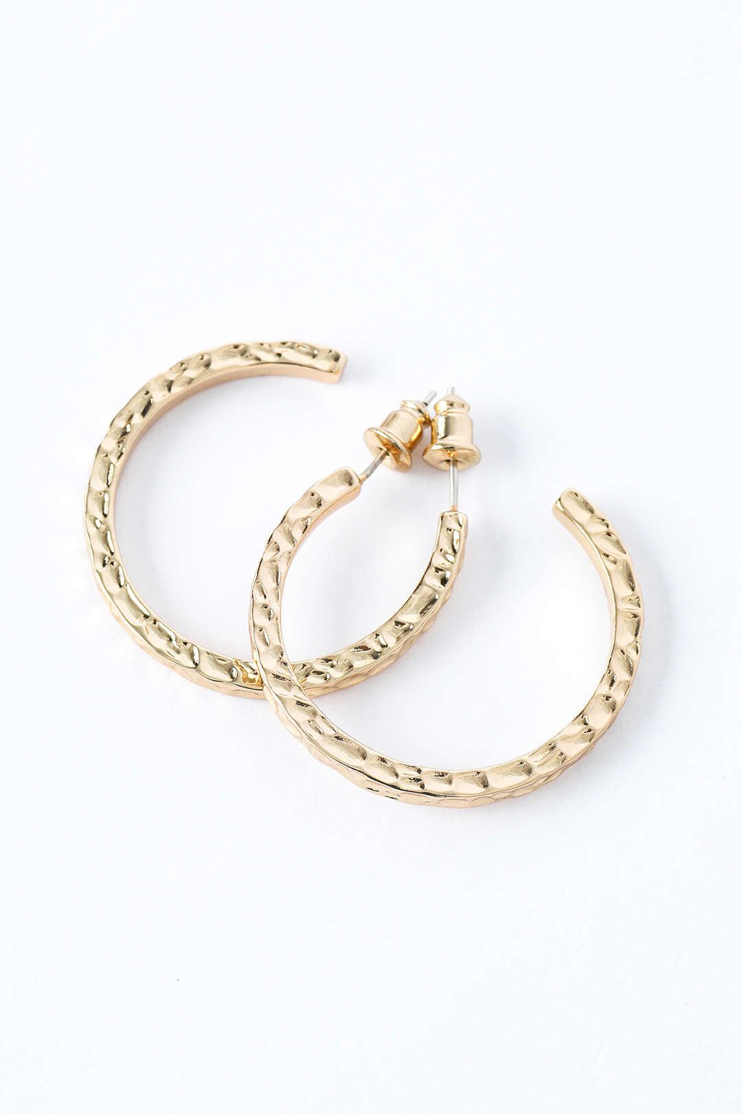 Textured Hoop Earrings sold by Micas product image thumbnail 4