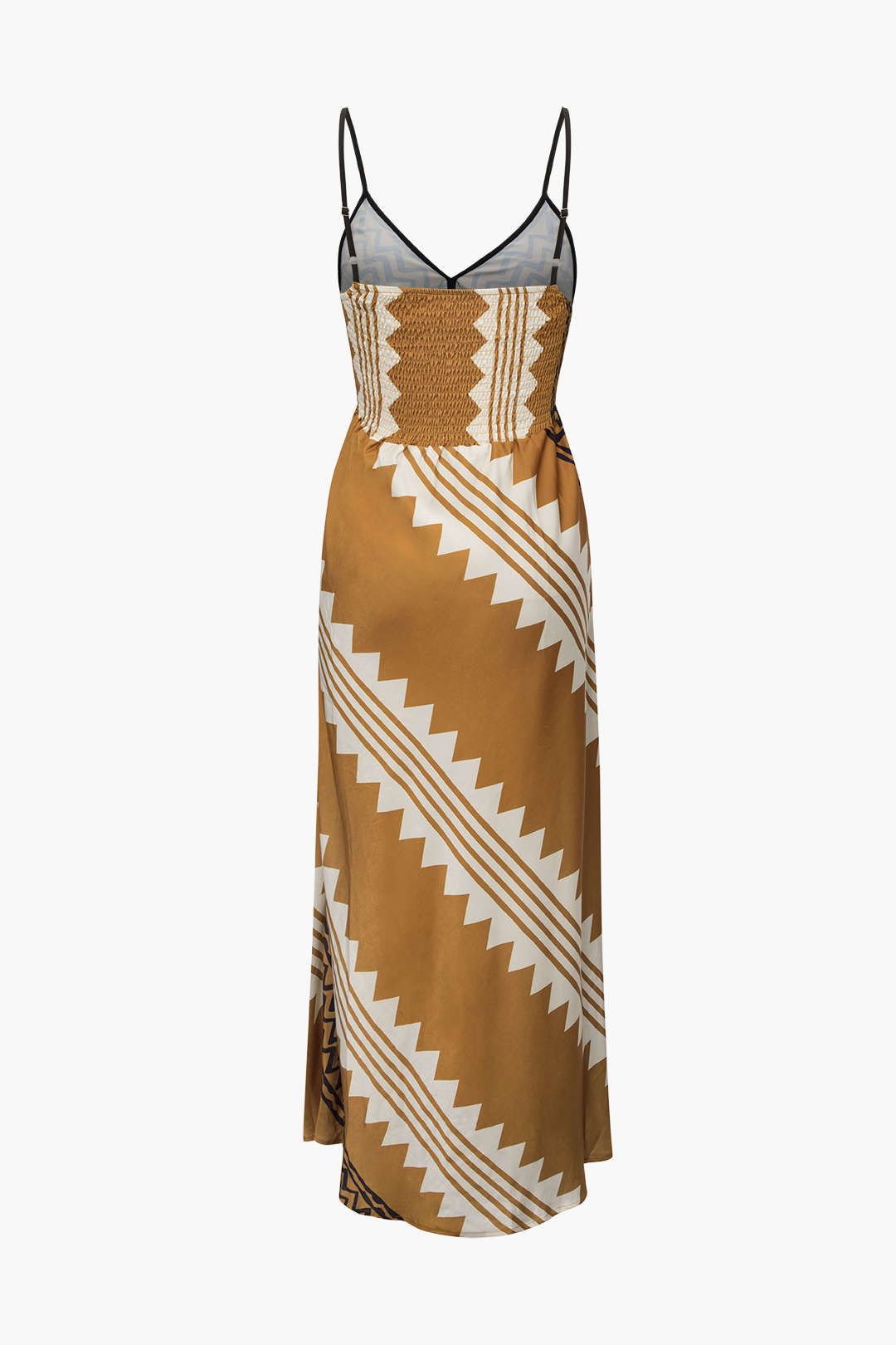 Zigzag Print V-neck Smocked Maxi Slip Dress sold by Micas product image thumbnail 2