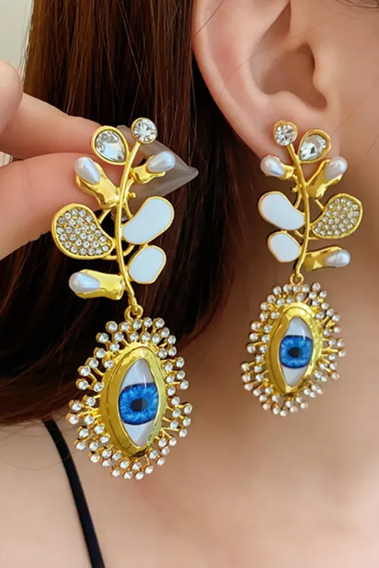 Evil Eye Rhinestone Earrings sold by Micas