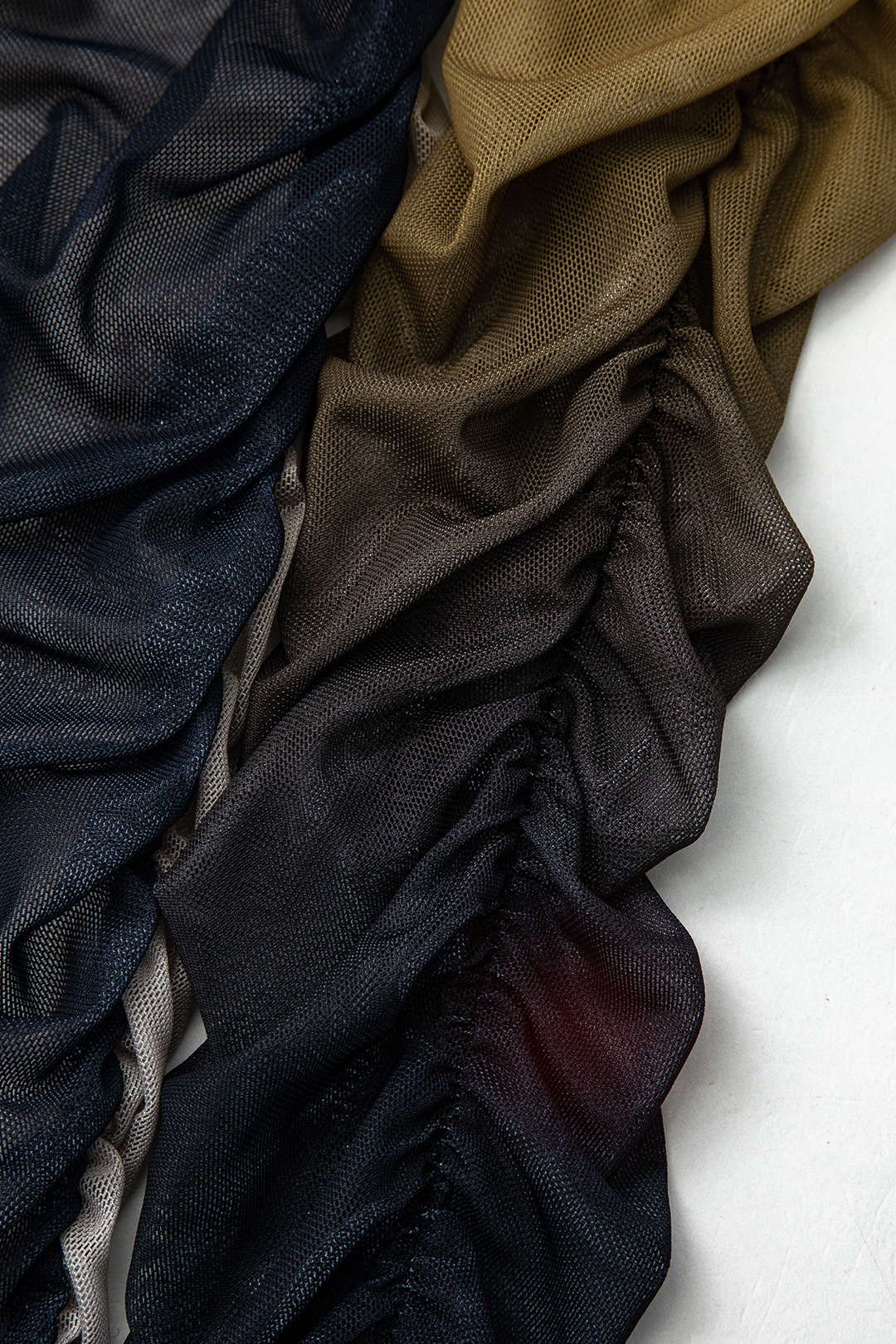 Ombre Mesh Round Neck Ruched Long Sleeve Maxi Dress sold by Micas product image thumbnail 4