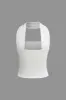 Basic Solid Halter Neck Sleeveless Tank Top sold by Micas