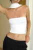 Basic Solid Halter Neck Sleeveless Tank Top sold by Micas