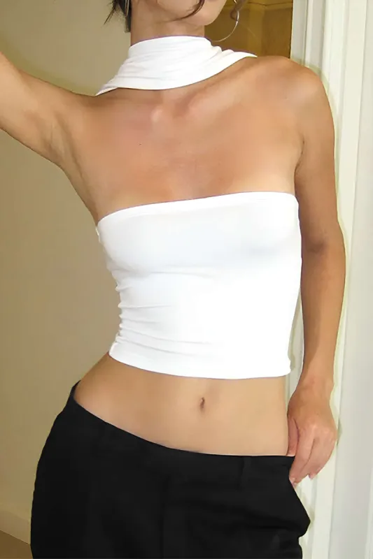 Basic Solid Halter Neck Sleeveless Tank Top sold by Micas