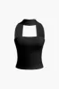 Basic Solid Halter Neck Sleeveless Tank Top sold by Micas