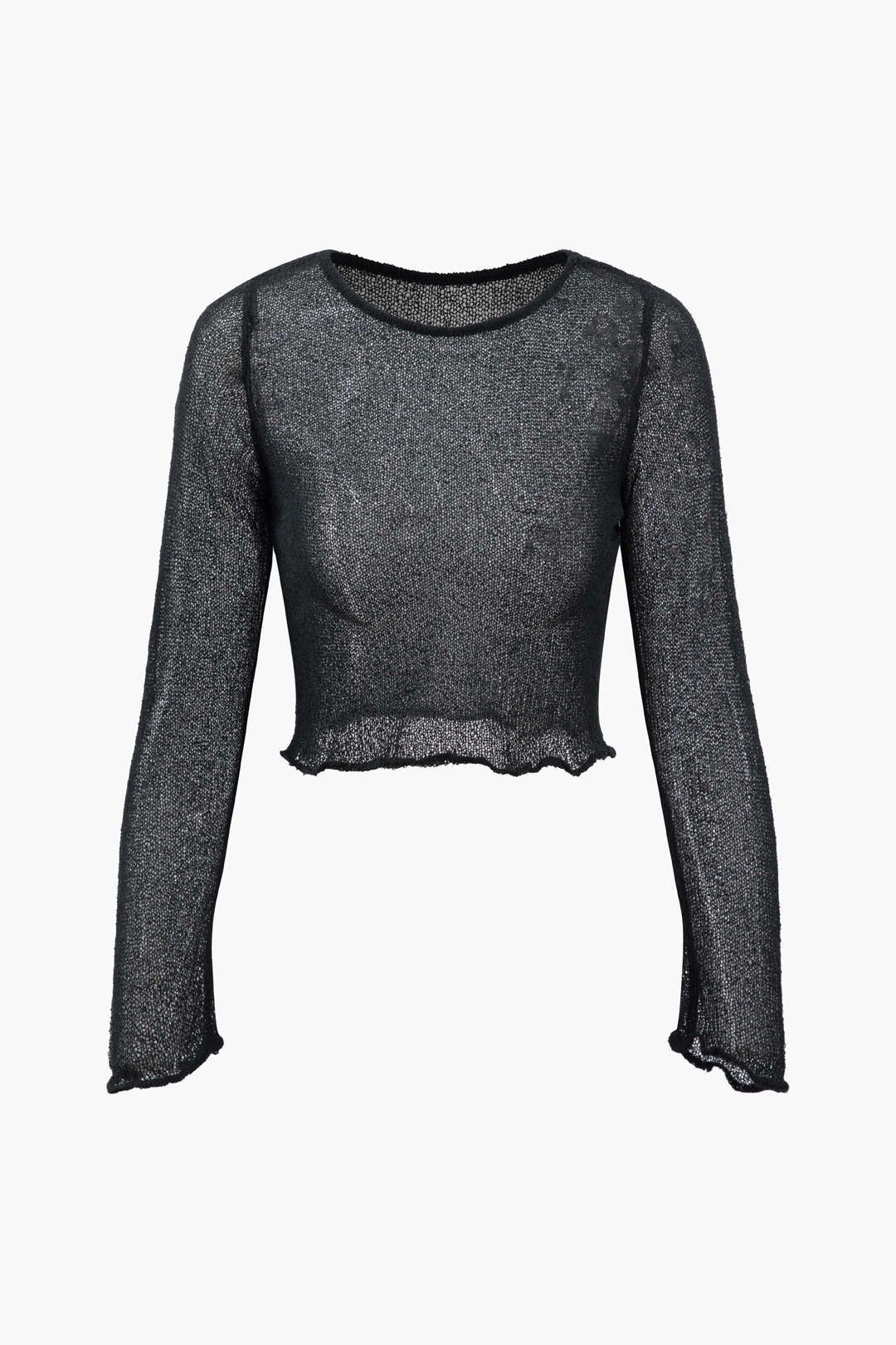 Sheer Knit Long Sleeve Top sold by Micas