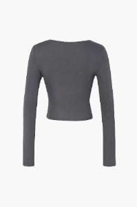 Square Neck Ruched Long Sleeve Top sold by Micas
