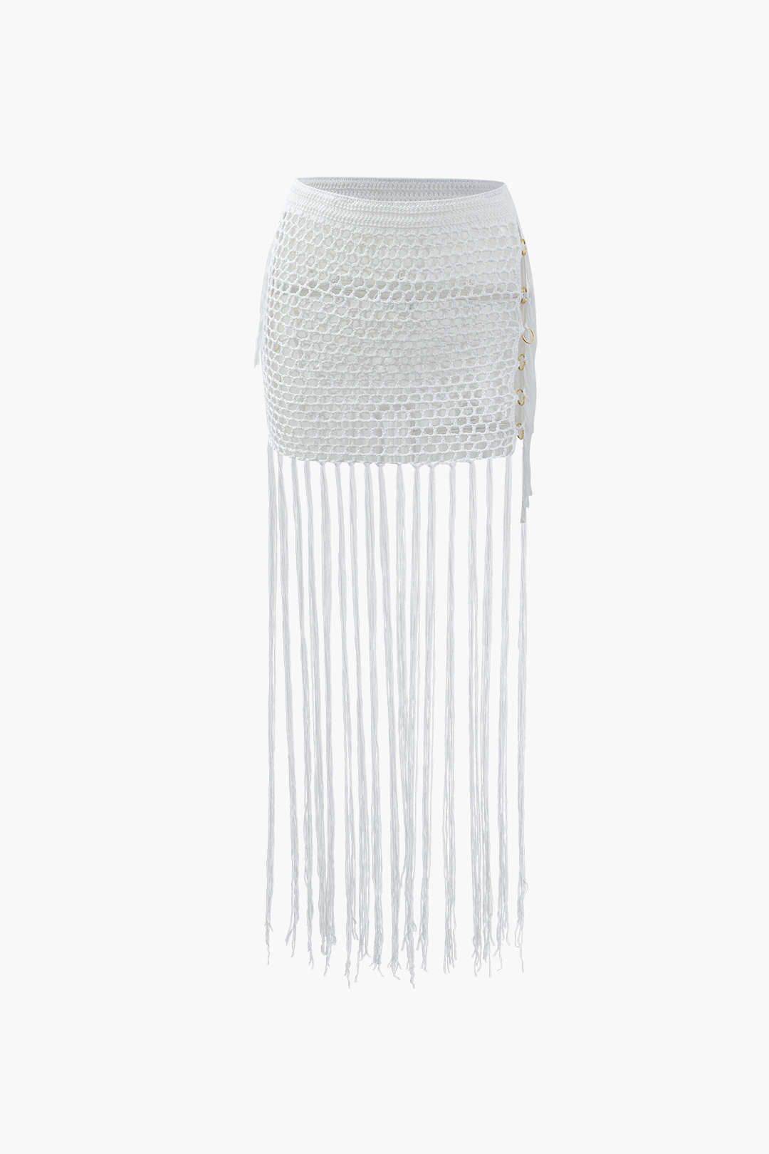 Fringe Hem Crochet Cover Up Skirt sold by Micas