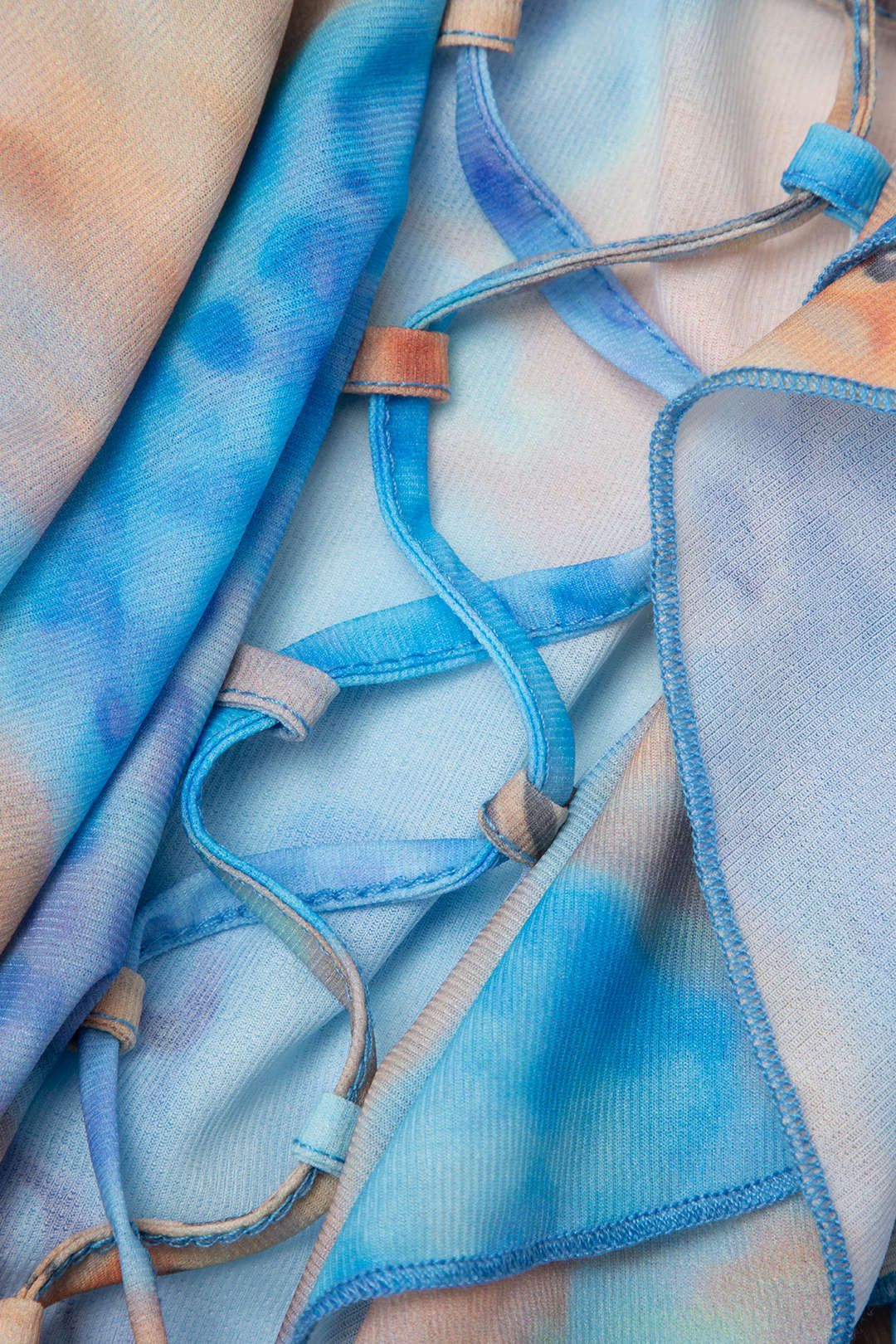 Floral & Leopard Print Ruffles V-neck Mini Dress sold by Micas product image thumbnail 5