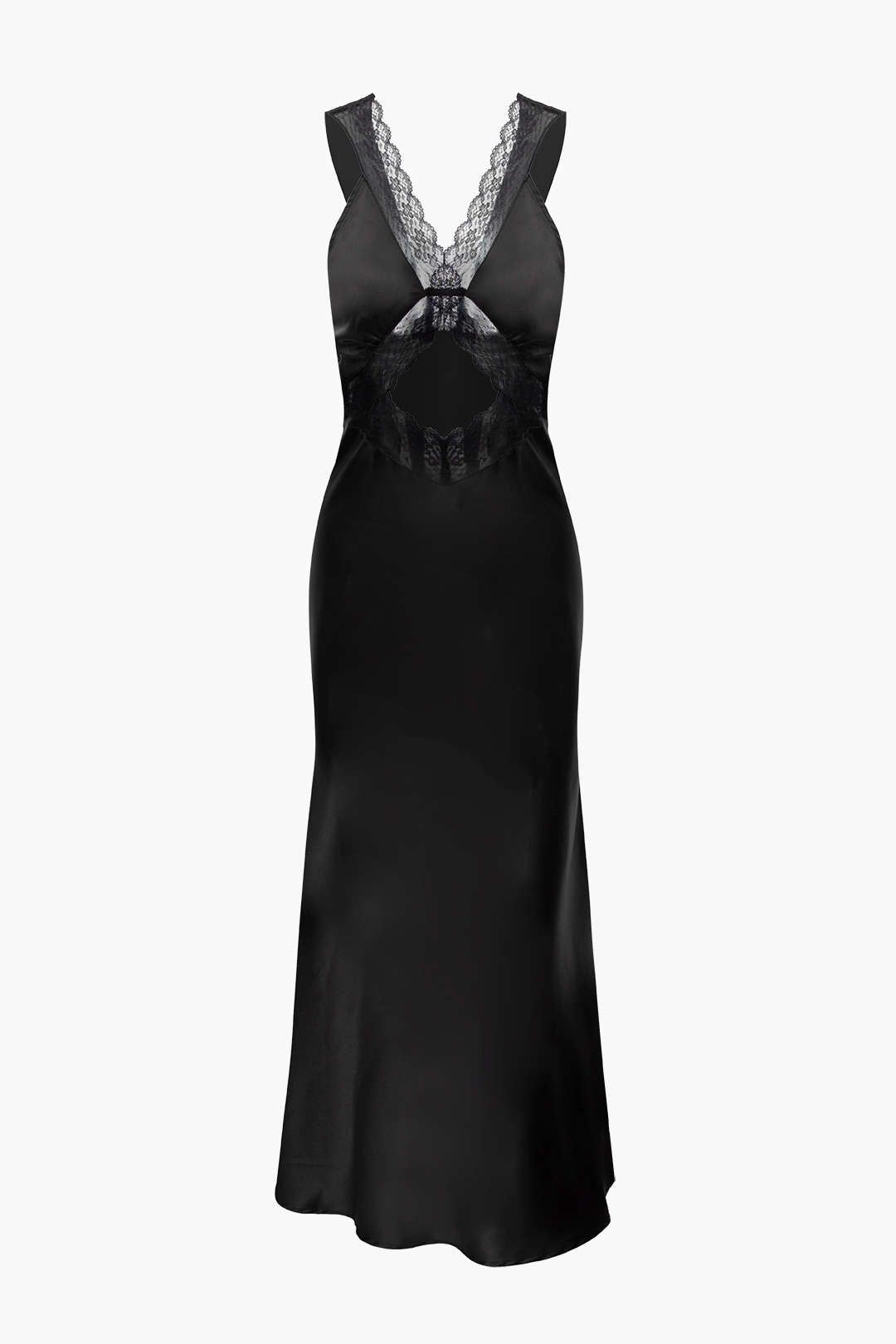 V-neck Lace Trim Cut Out Maxi Dress sold by Micas product image thumbnail 3