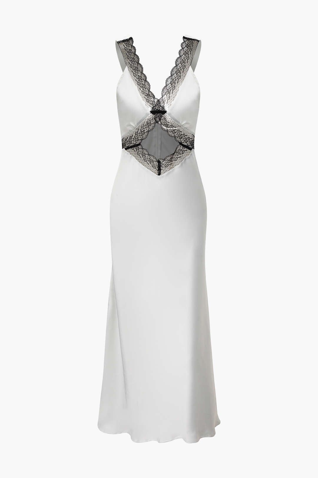 V-neck Lace Trim Cut Out Maxi Dress sold by Micas