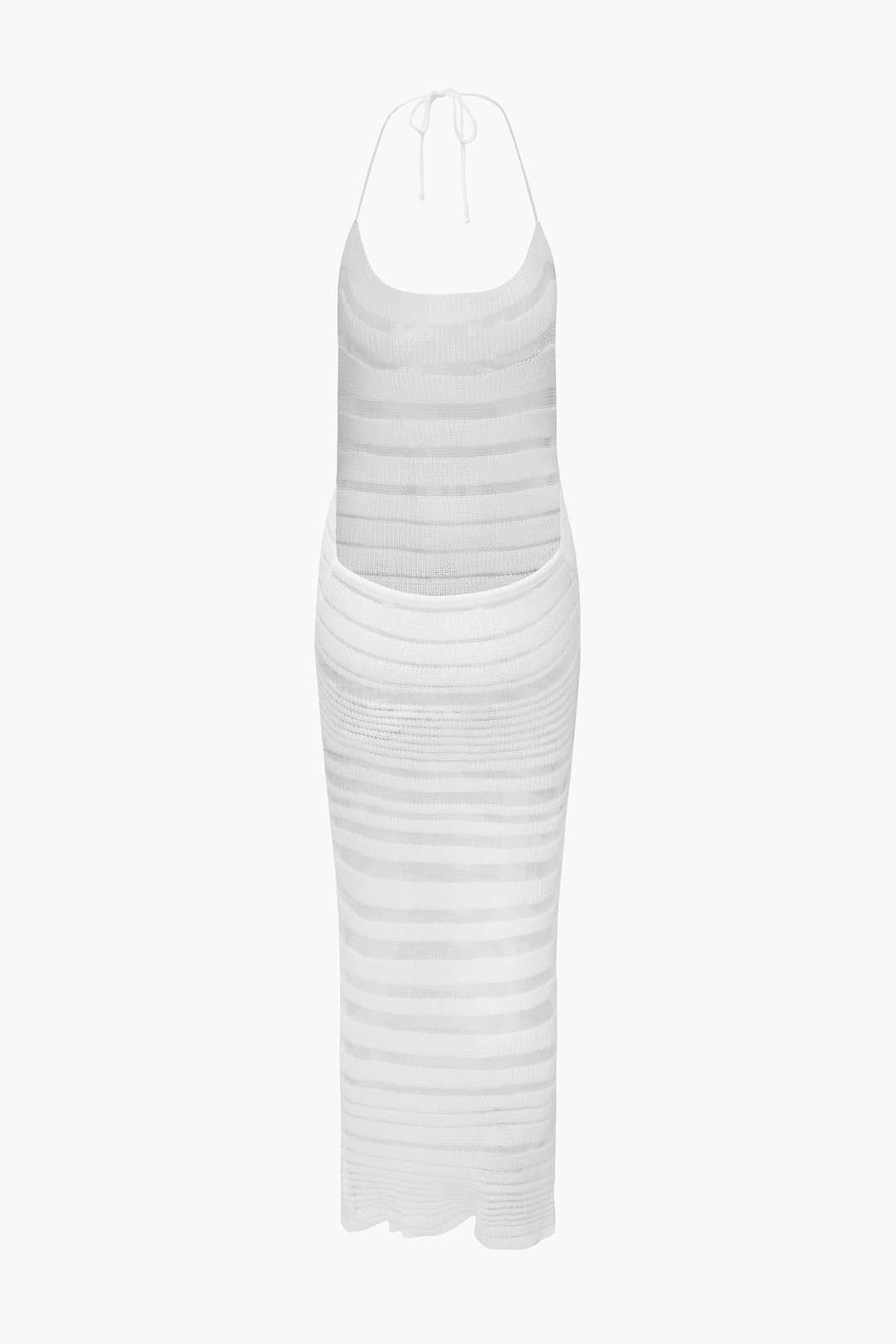 Ladder Sheer Knit Halter Backless Midi Dress sold by Micas product image thumbnail 2