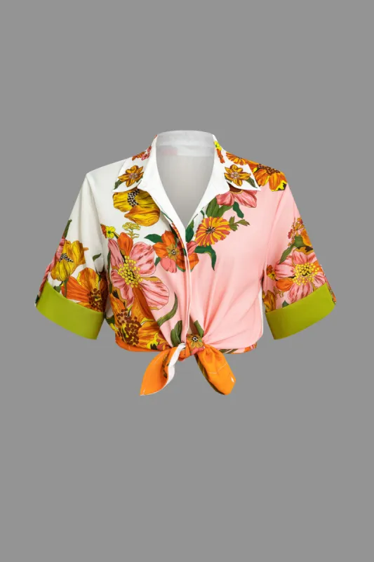 Floral Print Short Sleeve Shirt sold by Micas
