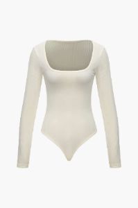 Square Neck Long Sleeve Bodysuit sold by Micas