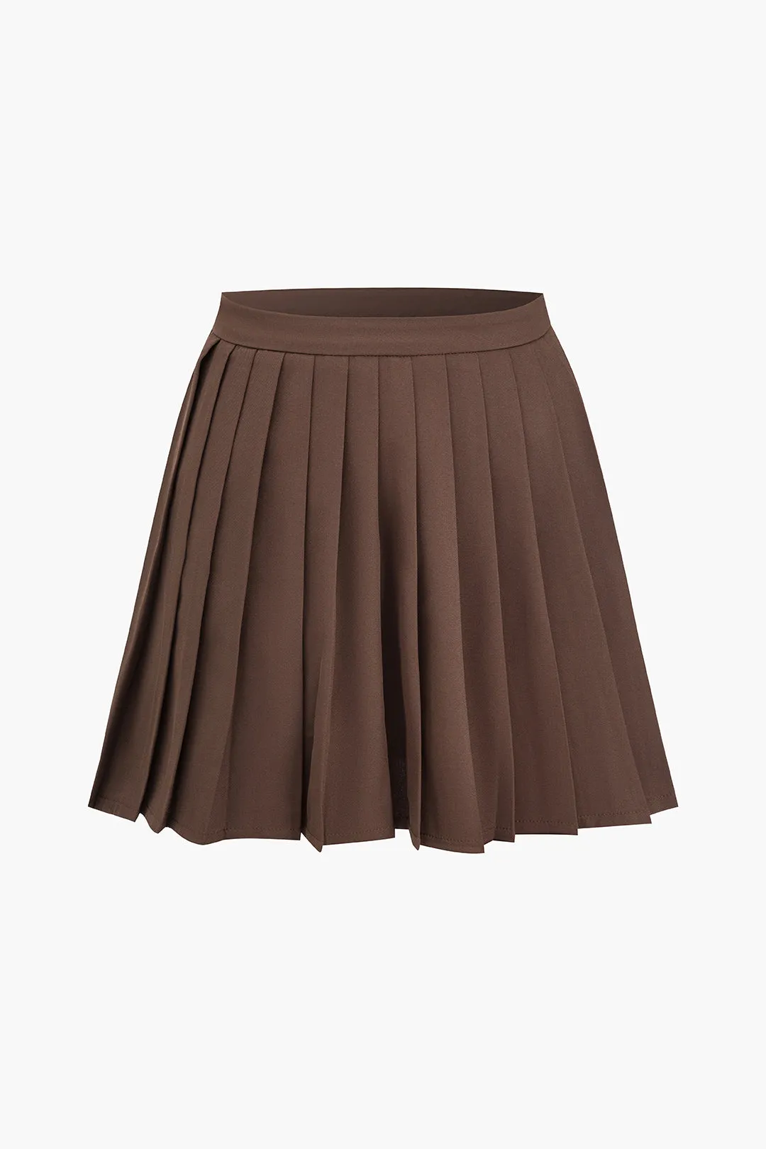 Solid Asymmetrical Top And Pleated Skirt Set sold by Micas product image thumbnail 3