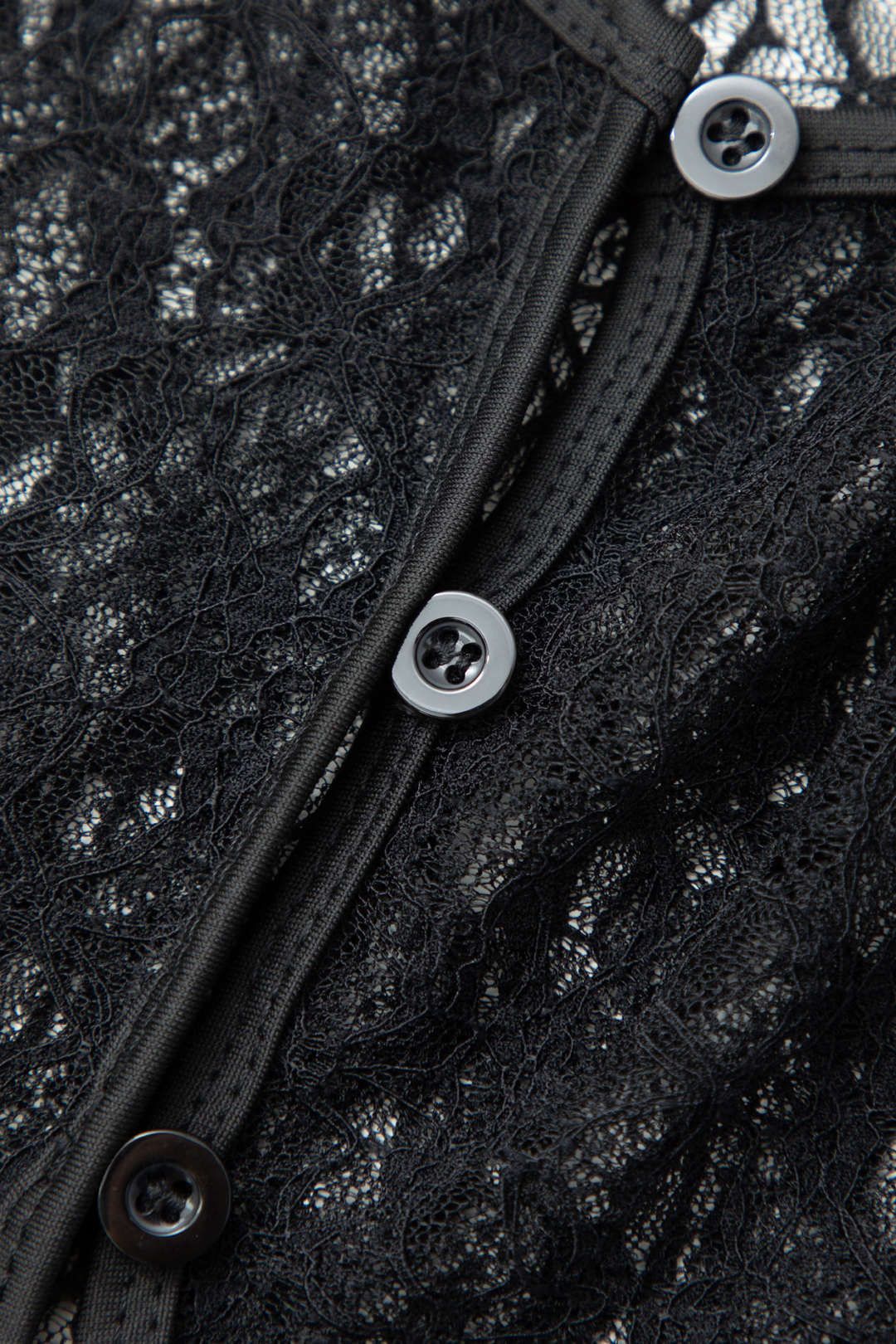 Lace Button Up Long Sleeve Crop Top sold by Micas product image thumbnail 3