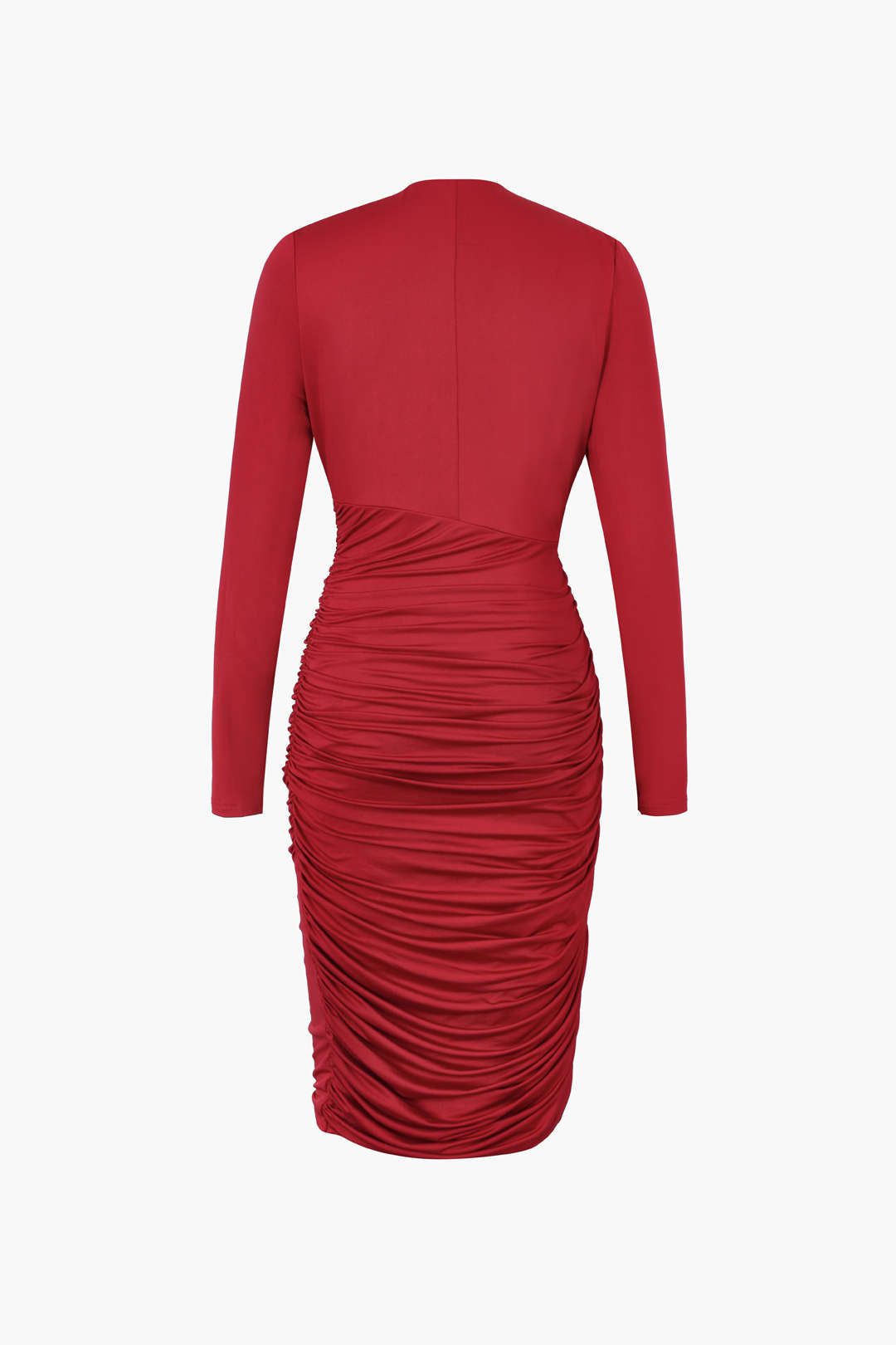 Deep V-neck Ruched Slit Midi Dress sold by Micas product image thumbnail 2