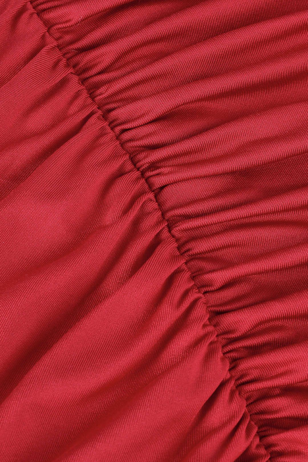 Deep V-neck Ruched Slit Midi Dress sold by Micas product image thumbnail 3