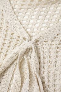 Open Knit Tie Front Cover-up Top sold by Micas
