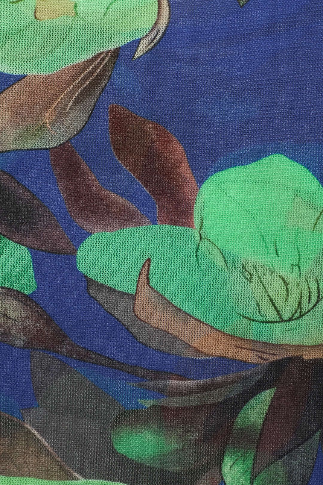 Floral Print Turtleneck Mesh Long Sleeve Maxi Dress sold by Micas product image thumbnail 4