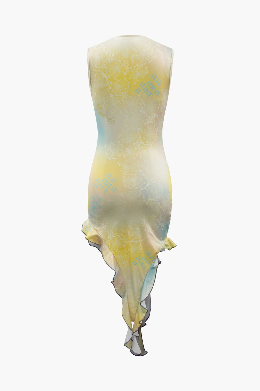 Flower Print Asymmetric Ruffle Sleeveless Midi Dress sold by Micas product image thumbnail 2