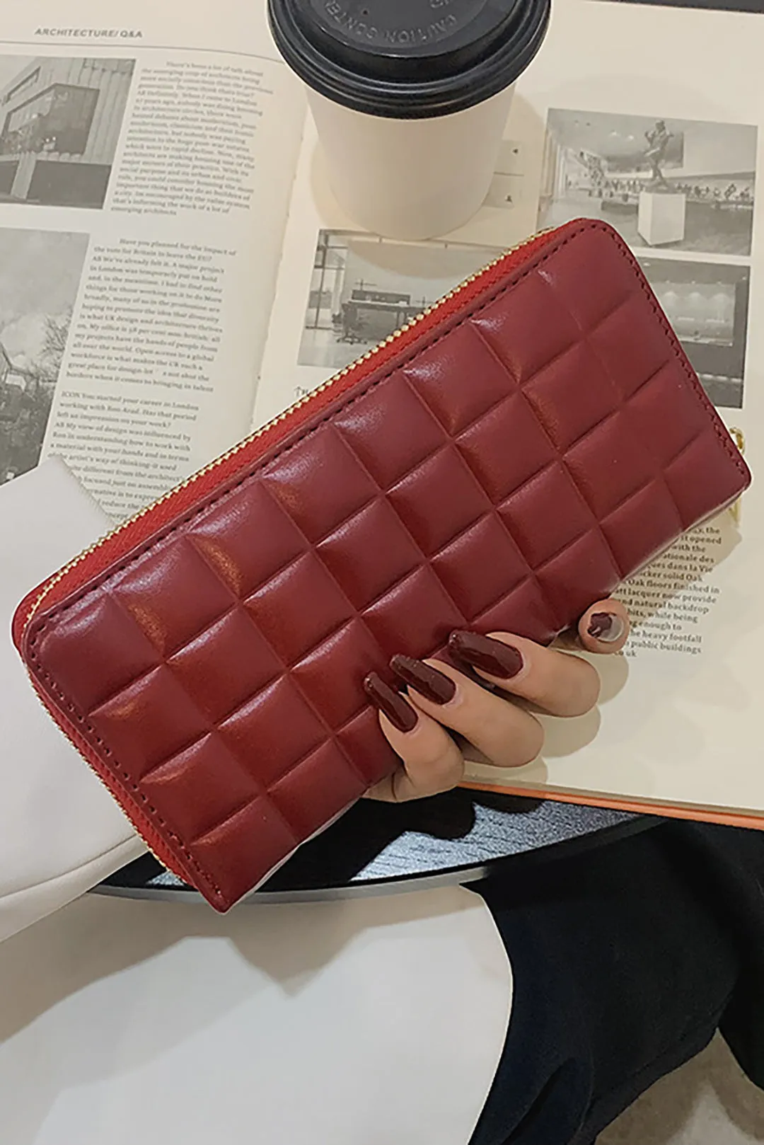 Faux Leather Textured Clutch Bag sold by Micas product image thumbnail 3